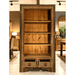Mughal Hand Painted Solid Wood Bookshelf B24