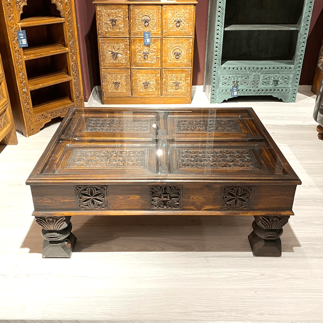 Indian Hand Carved Solid Wood Coffee Table C17