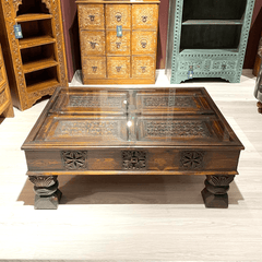Indian Hand Carved Solid Wood Coffee Table C17
