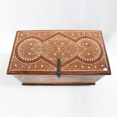 Maaya Bone Inlay Teak Brown Coffee Table Blanket Box