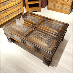 Indian Hand Carved Solid Wood Coffee Table C17