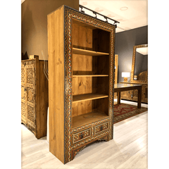 Mughal Hand Painted Solid Wood Bookshelf B24