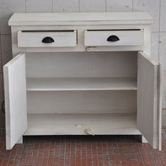 Rainbow Block Print Reclaimed boat wood Small Sideboard Buffet Carved doors