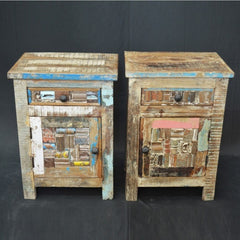 Liberty Reclaimed Timber Pair of Bedside Tables