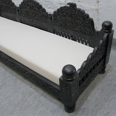 Mughal Garden Hand Carved Indian Daybed Chocolate Low