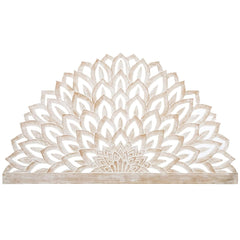 Hand Carved Lotus Flower King Size Bed Headboard Bed Head