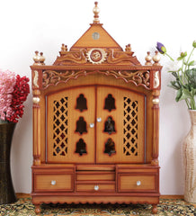 Sheesham Wood Handmade Mandir Home Temple In Brown