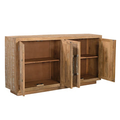 Indian Hand Carved 4 Door Solid Wood Sideboard