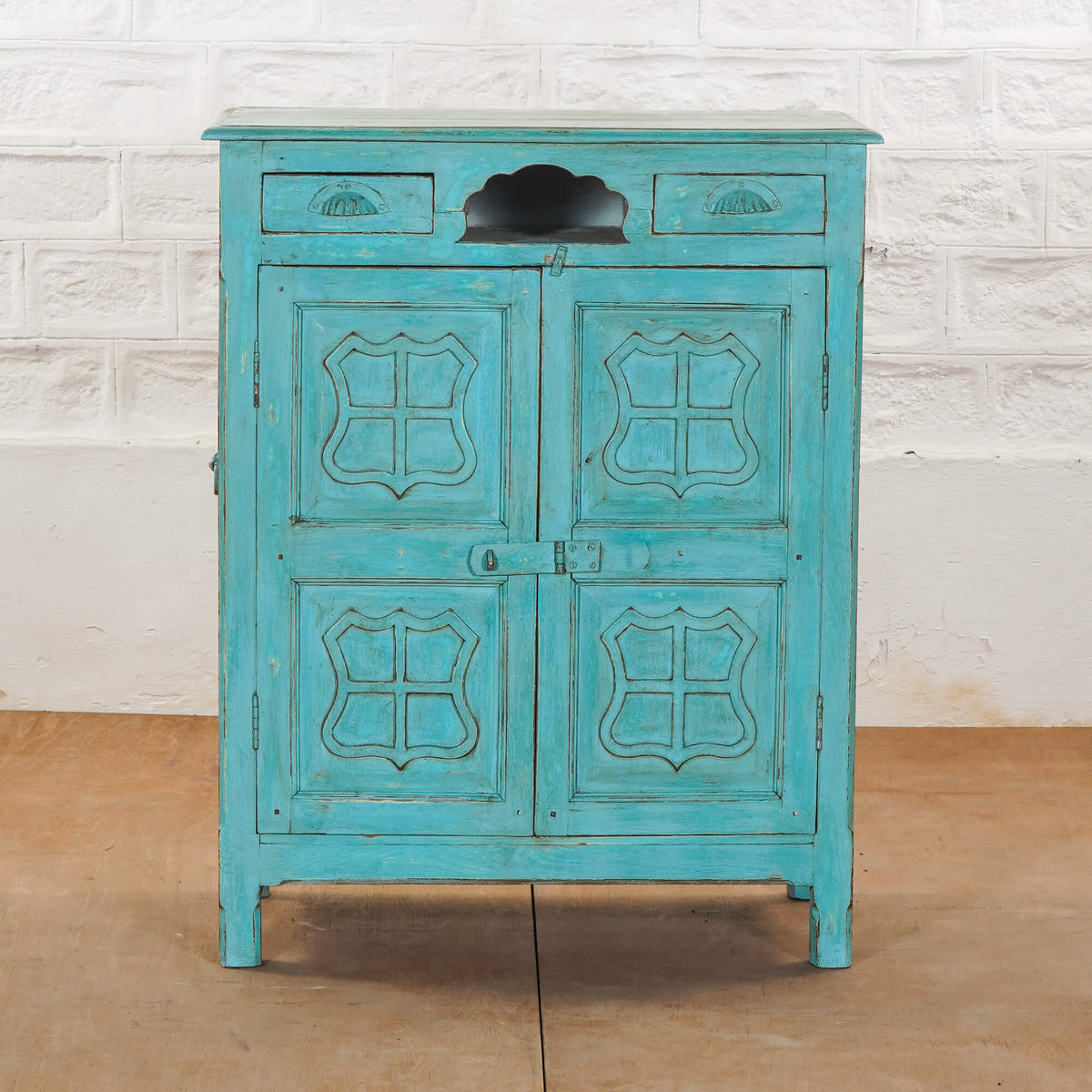 Avani Hand Painted Solid Wood Cabinet Blue