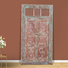 Indian Vintage Antique Handcrafted Reclaimed Wood Door 51