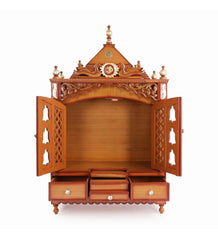 Sheesham Wood Handmade Mandir Home Temple In Brown