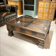 Indian Hand Carved Solid Wood Coffee Table C17