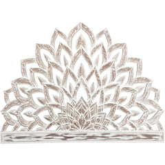 Hand Carved Lotus Flower King Size Bed Headboard Bed Head