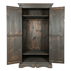 Indian Antique Style Brass Work Heritage Solid Wooden Cupboard Wardrobe D25