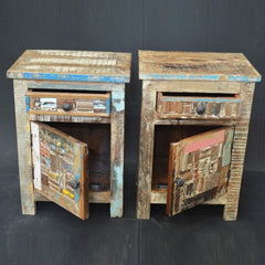 Liberty Reclaimed Timber Pair of Bedside Tables