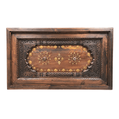 Indian Antique Brass Work Solid Wood Coffee Table C42