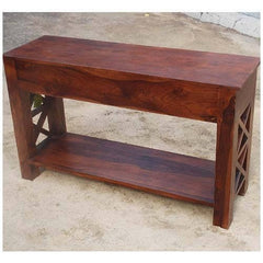 Solid Wood Oklahoma Farmhouse Console Table w 3 Storage Drawers