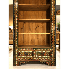 Mughal Hand Painted Solid Wood Bookshelf B24