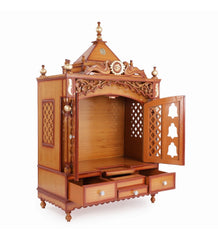 Sheesham Wood Handmade Mandir Home Temple In Brown