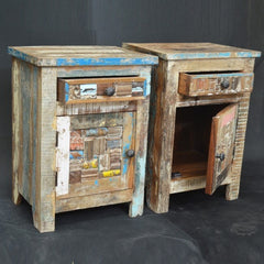 Liberty Reclaimed Timber Pair of Bedside Tables