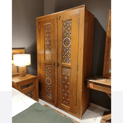 Avani Indian Hand Painted Solid Wooden Cupboard Wardrobe D26