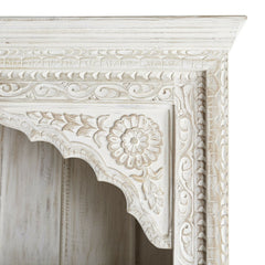 Mehrab Indian Carved bookshelf Arch Window Antique style Jharokha book display shelf B03  -  