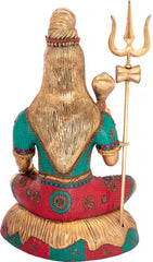 Indian Lord Shiva Brass Statue With Inlay Work