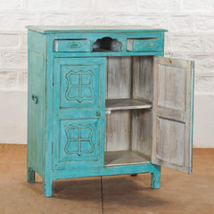 Avani Hand Painted Solid Wood Cabinet Blue