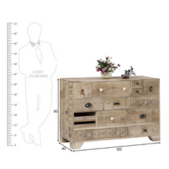 The Attic Duns Wooden Chest of Drawer Natural