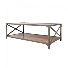 Angle Industrial French Coffee Table Natural 135x70cm