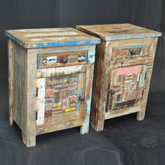 Liberty Reclaimed Timber Pair of Bedside Tables