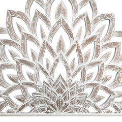 Hand Carved Lotus Flower King Size Bed Headboard Bed Head