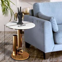 Ethereal Haven Side Table (Stainless Steel) - Rose Gold