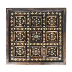 Indian Antique Brass Work Solid Wood Coffee Table C43