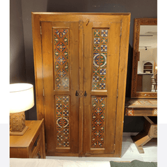 Avani Indian Hand Painted Solid Wooden Cupboard Wardrobe D26