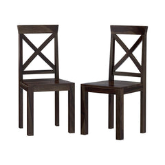 Traditional X Back Solid Wood Rustic Kitchen Dining Chair