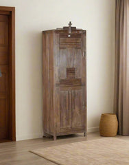 Indian Hand Carved Solid Wooden Cupboard Wardrobe D69