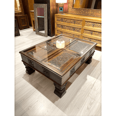 Indian Hand Carved Solid Wood Coffee Table C17