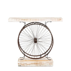 Cycle Wooden Entryway Console Table Industrial White