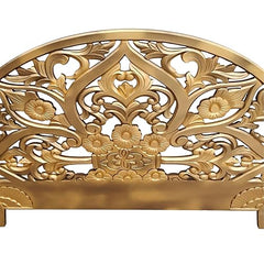 Hand Carved King Size Bed Headboard Bed Head Gold Finish