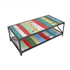 Angle Industrial French Coffee Table Reclaimed 135x70cm