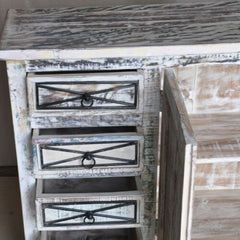 RUSTICA Reclaimed boat wood Sideboard Wine rack Whitewash