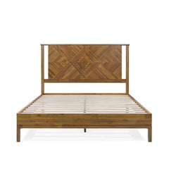 The Gileteen Solid Wood King Sized Bed in Rustic Dark Brown