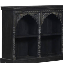 Mehrab Indian Hand Carved Solid Mango Wood Bookshelf B35
