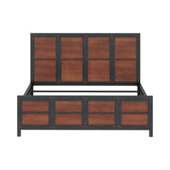 Miller Industrial Indian Solid Wood Iron Platform Bed