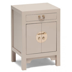 Golden Dragon Oriental Painted Solid Wood Grey Bedside Cabinet 40x35x60cm