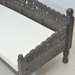 Mughal Garden Hand Carved Balinese Daybed Chocolate XL