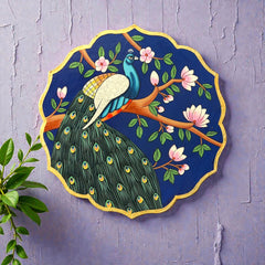 Traditional Rajasthani Hand Painted Peacock Wall Decor Plates 23