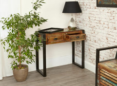 Aspen Reclaimed Wood Industrial Desk Hall Table Console 90cm