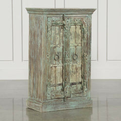 Antique Old Door Wooden Rustic Cupboard Green